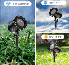 Proyector láser RGB exterior IP65 con efectos de cielo estrellado y luciérnagas.