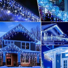 LED Curtain Lights String Fairy Outdoor Garden Christmas Wedding Party Icicle US