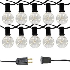 LUMABASE ELECTRIC GLOBE STRING LIGHTS WITH SOFT WHITE FAIRY LIGHTS – SOFT WHITE