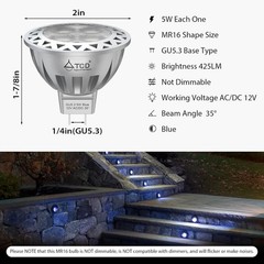 LED Light Bulbs MR16 35-Watt Equivalent UV Blacklight Light 5W LED Bulb Blue