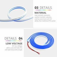 DC12V SMD2835 Flex LED Neon Rope Lights Strip Silicone Tube KTV Car Boat Decor