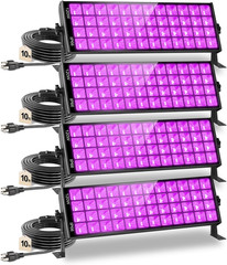 4 Pack LED 42W Black Lights, Blacklight Bars with Plug+Switch+6Ft Cord, Light up