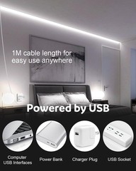 USB Led Light Strip COB Led Strip Lights 5V Daylight Cold White 6000K 3.28FT …