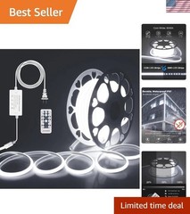 65.6ft Outdoor COB LED Strip Lights Waterproof AC 110V 120V Dimmable LED Lig…