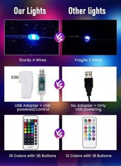 Color Changing Fairy String Lights – 33 ft 100 LED USB Silver Wire Lights wit…