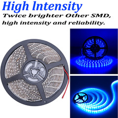12V 16.4 FT 300SMD Flexible Blue LED Strip Light Waterproof For Car Truck Boat