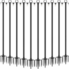 4 Pack 10 Ft Heavy Duty Metal String Light Poles Adjustable Outdoor Lighting Sta
