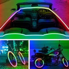 RUISHINE Battery Operated LED Strip Lights Rechargeable 20ft, color changing