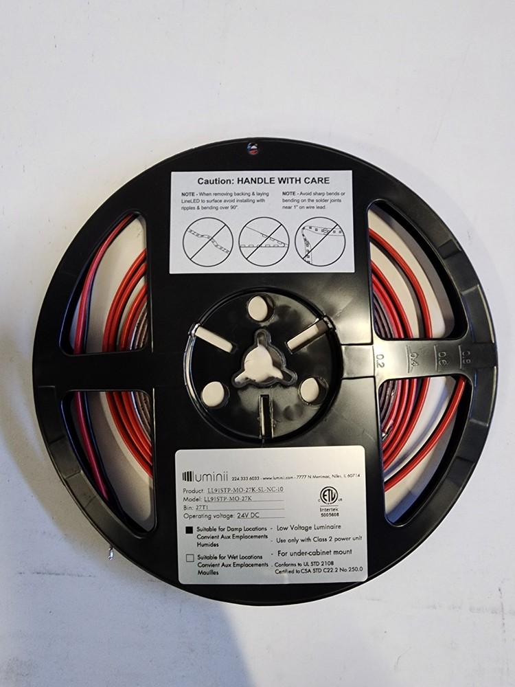 Luminii 10ft LED Strip Light 24V 2700K Warm White Under Cabinet Tape Light