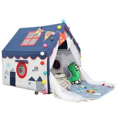 Kids Tents Indoor Playhouses Boys 9.9Ft Star String Lights Blue Tent for Upgr…
