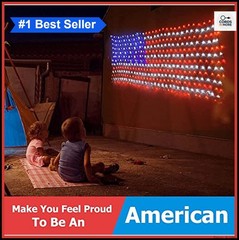 US Flag Net Lights 420 LED 6.5×3.3 FT Waterproof Corded Plug For Independence
