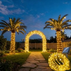 Solar LED Rope Lights Outdoor Waterproof Solar Powered String Lights Garden Pati