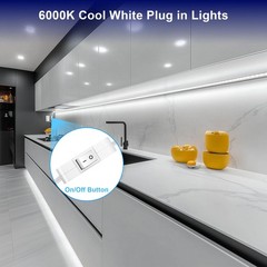 Under Cabinet Strip Lighting 24in Ultra Bright 6000K Cool White 110V-120V Wired