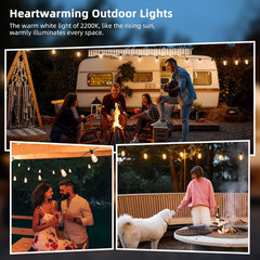 100FT Solar String Lights Outdoor Waterproof IP65 with Usb-Charging , Solar Powe