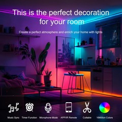 Hbowmdjia Led Lights For Bedroom 200 Ft 2 Rolls 100 Ft Remote And Application