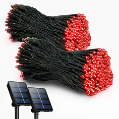 2 Pack Solar String Lights Outdoor Waterproof, 72FT 200 LED Solar String Lights