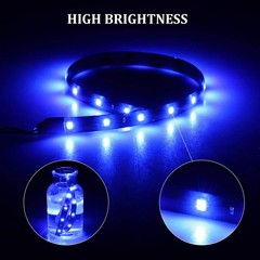 Blue 5PCS 12V 12″ 15SMD Flexible LED Strip Light Waterproof For Car Truck Boat