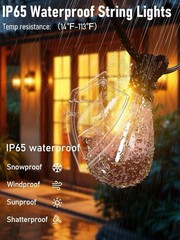 200FT Outdoor LED Hanging Lights for Patio＋Remote Waterproof Shatterproof 2700K