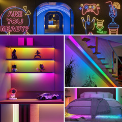 WS2812B WS2811 DC5V Round Reticulate Pattern Neon LED Strip 50Leds/m Tape IP67