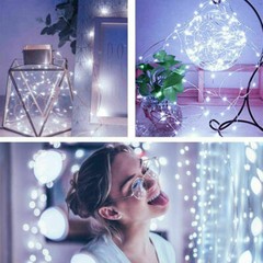 20 Pack 6.6ft 20 LEDs Battery Operated Mini LED Copper Wire String Fairy Lights