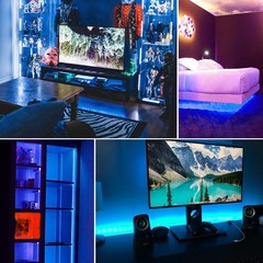 Blue LED Lights,Marreal Blue Rope Lights Touch Dimmer,Flexible Super Bright 12V