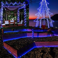 66FT 200LEDS Solar Outdoor Rope light 8 Modes for Camping Party Patio Decoration