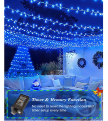 Guirnalda de luces LED azules de 355 pies con 900 luces, perfecta para árboles e