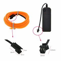 EL Wire Neon Glow String Strip LED Light Rope Controller Car Decor Dance Party
