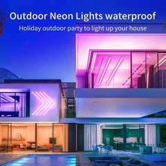 100Ft LED Neon Rope Lights with App and Remote Control, IP65 Waterproof Neon Str