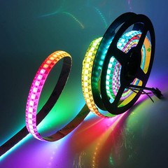 ADRESUNO WS2812B LED Strip Individual 3.2FT 144LEDS Non-Waterproof, Black PCB