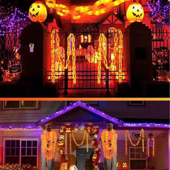2/3M Halloween Plastic Chain Lights Props Chains with 8 Lighting Modes String Li
