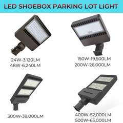 Led Parking Lot Shoebox Fixture 500W 300W 200W 150W Led Street Pole Light 5000K