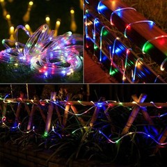 Solar 50-300LED Powered Fairy String Rope Strip Lights Outdoor Garden Patio