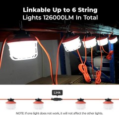 100FT LED Construction String Lights – 21000LM Waterproof Work Light