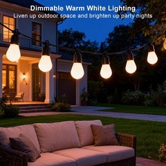 Outdoor String Lights 118FT Smart Patio with 59ft, ‎RGBIC+Warm White
