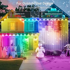 150FT – 108 Lights Rainbow LED Permanent Outdoor Light – RGB+White 2024 NEW
