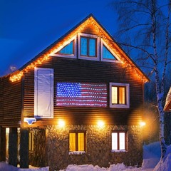 Led Flag Net Lights of The United States, Waterproof American Flag String Lig…