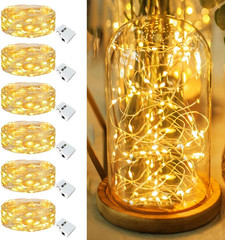 6 Pack Fairy Lights Battery Operated – 7Ft 20 Led Twinkle Lights 3 Modes, Bulk M