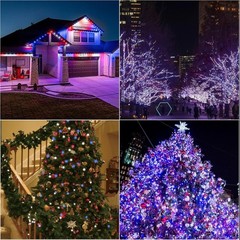 66ft Red White Blue 200LED Patriotic String Lights Plug in Indoor Outdoor