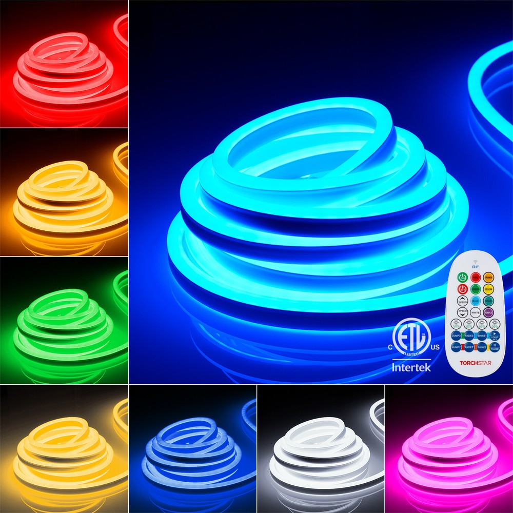 50ft LED Neon Rope Light, 120V IP67 Waterproof Neon Light Outdoor