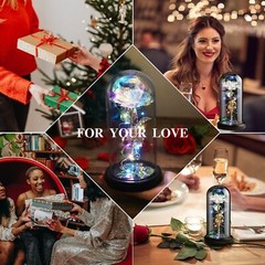Galaxy Eternal Rose Romantic in Glass LED Forever Flower Women’s Valentines Gift