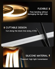 Voewt Led Strip Lights 16.4Ft 110-120Vdimmable Silicone Neon Rope