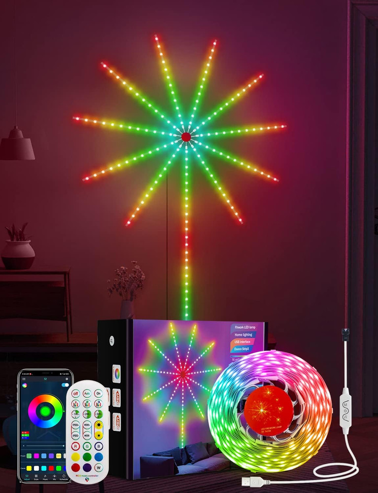 Smart Firework LED Lights, RGB Dream Color LED Lights for Bedroom, LED Strip Lig