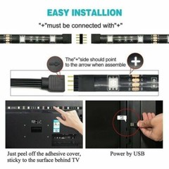 5V 5050 60SMD/M RGB LED Strip Light Bar TV Back Lighting Kit+USB Remote Control