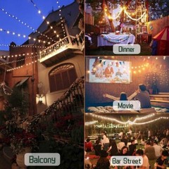 100FT Outdoor String Lights Patio Lights 2Pack-(50ft 25 Led) ST38 Shatterproof