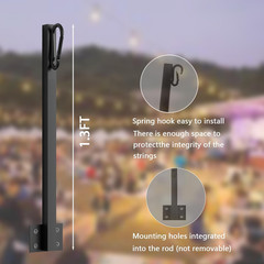 4 Pack String Light Poles,Hanging Light Poles for Outdoor String Lights, Metal S