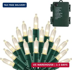 Outdoor String Lights Christmas Lights Battery Operated String Lights 50 Led USA