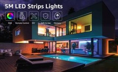16.4Ft LED Strip Lights, Smart Light IR Remote Control, RGB LED 1 ROLL