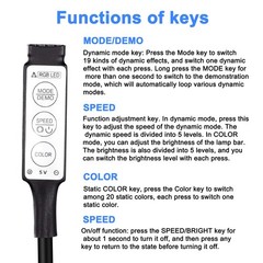 4 PCS DC 5V LED Dimmer USB RGB Controller MultiColor Switch Cable 3.28 FT