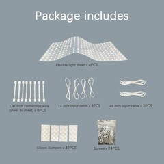4-Pack Backlight 24V 36W 6000K White, 19.3X9.6 inches Each Unit, Dimmable Fle…